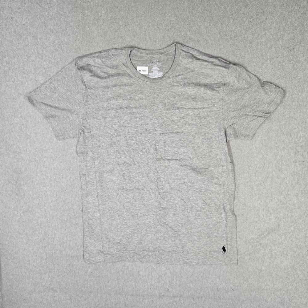 Polo Ralph Lauren Men Shirt L Gray Logo Classic Short Sleeve Fit